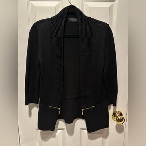 Quarter Sleeves Black Cardigan